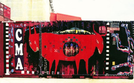 Container peint sur le port de Marseille Container peint sur le port de Marseille